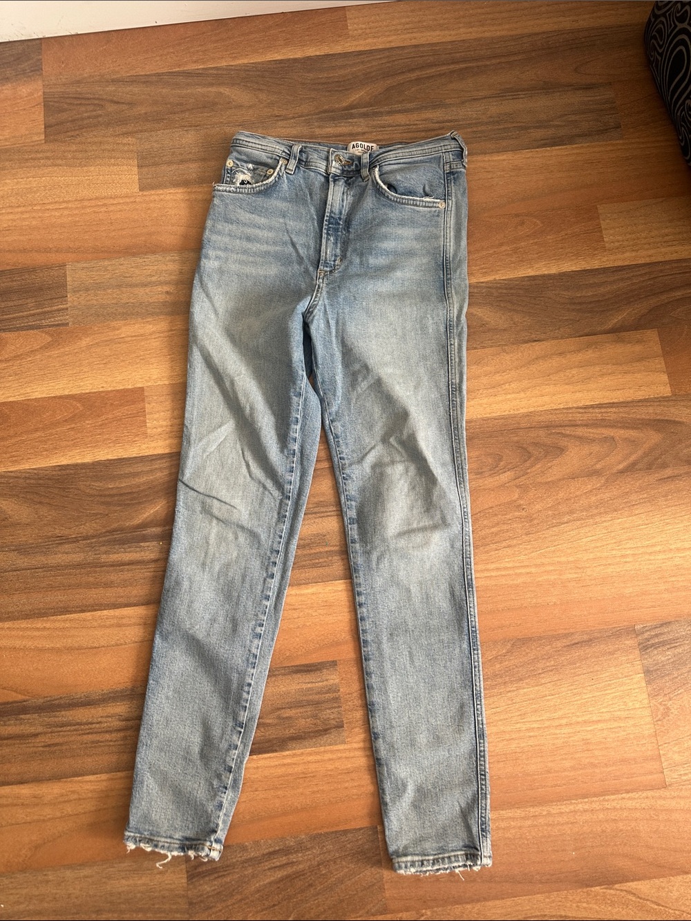 Agolde Light Wash High-Rise Skinny Jeans